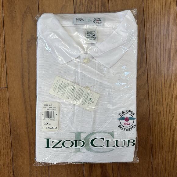 Vintage US Open 1993 Baltusrol Polo Golf Izod Club Mens Size XXL White NWT - Picture 1 of 4